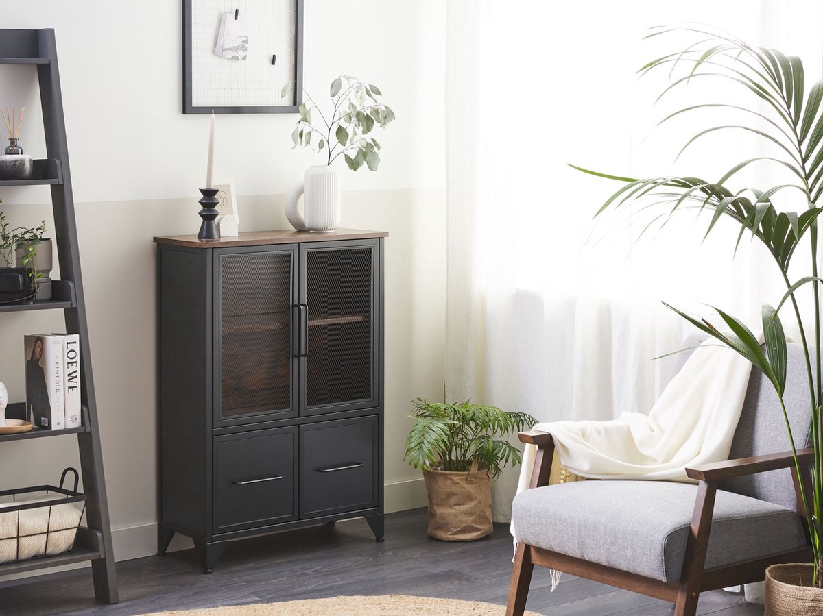 Beliani Vince - Sideboard--vezelplaat - Zwart