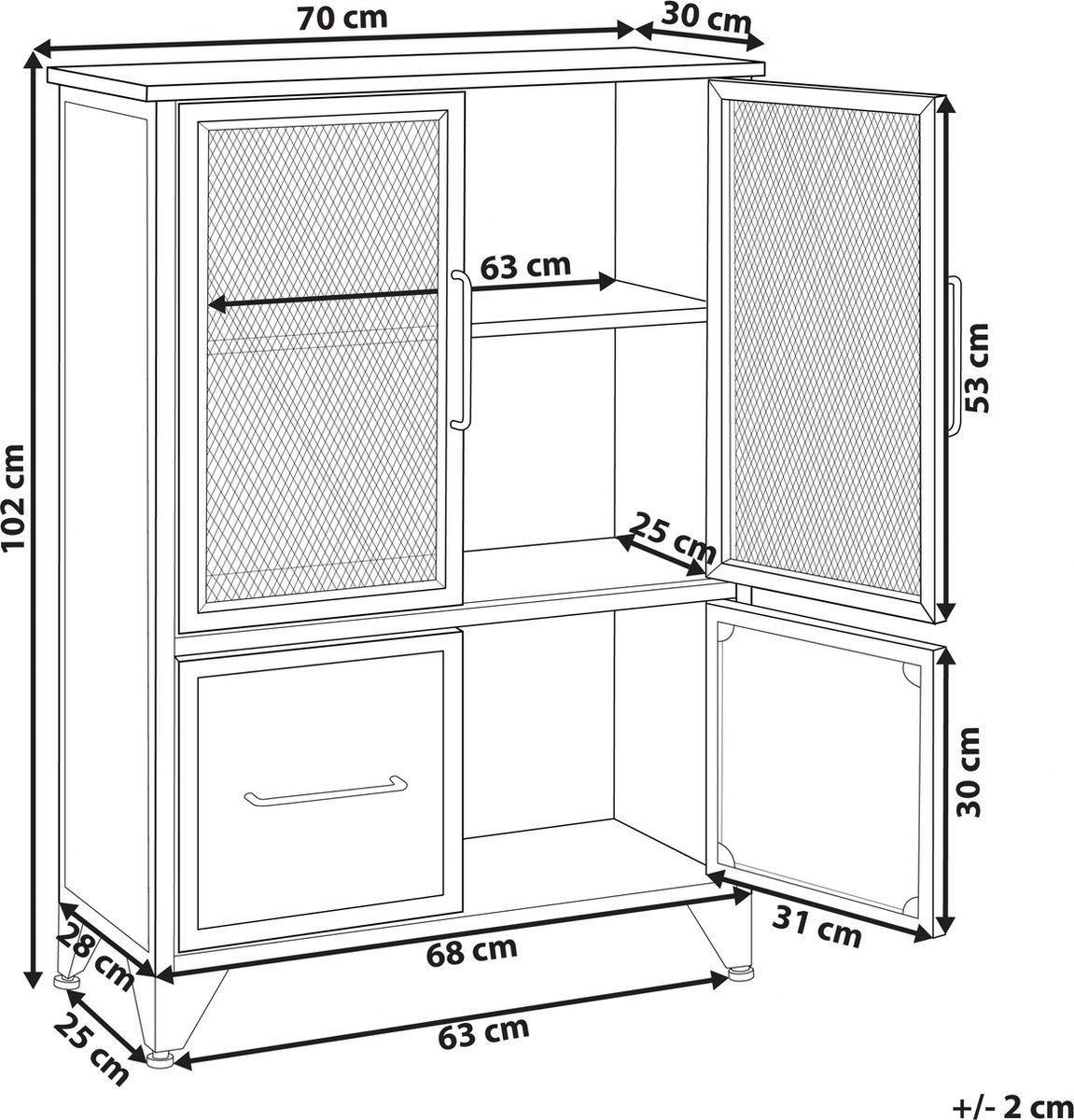 Beliani Vince - Sideboard--vezelplaat - Zwart