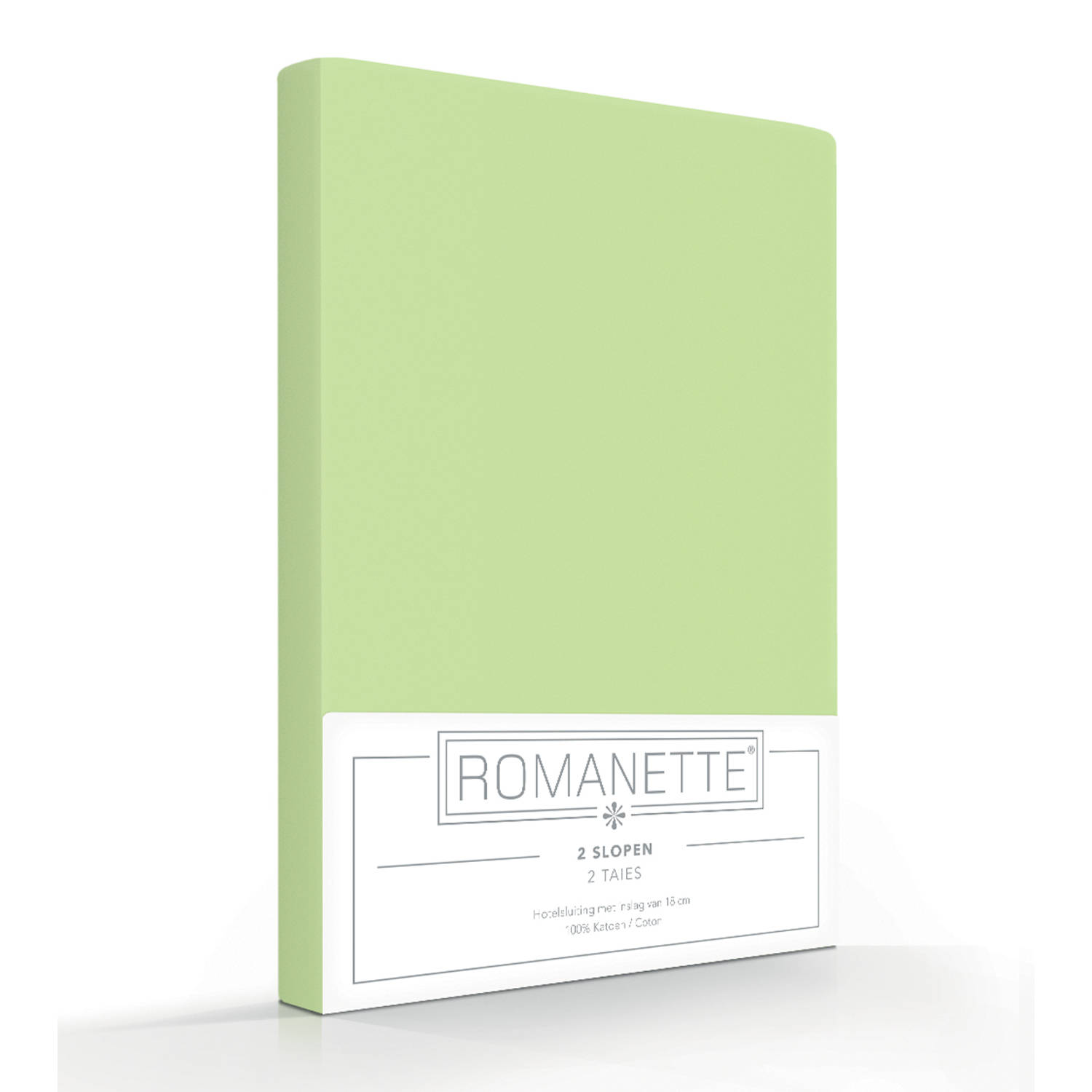 Romanette Kussensloop Hotelsluiting Katoen - Misty Green 60x70cm - Groen