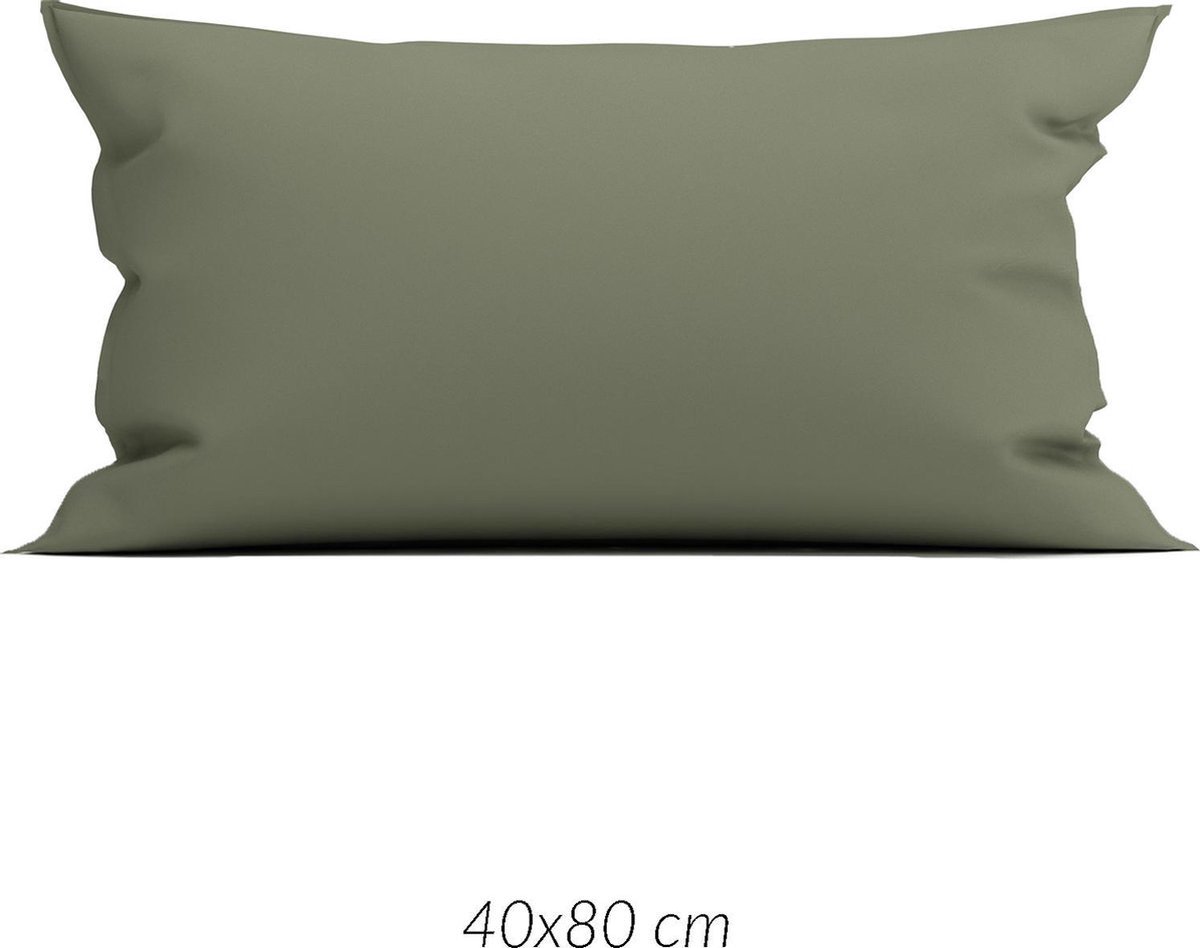 Zo Home Satinado Kussensloop Katoen Satijn - Army Green 40x80cm - Groen