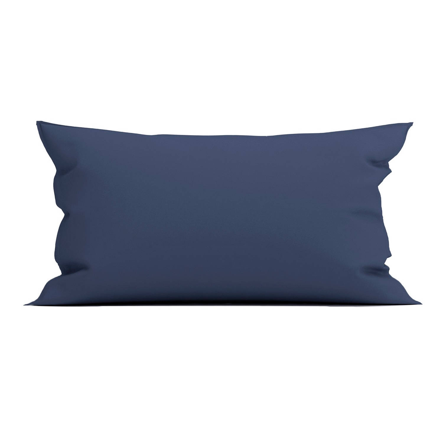 Yellow Kussensloop Percal Katoen - Midnight Blue 40x80cm - Blauw