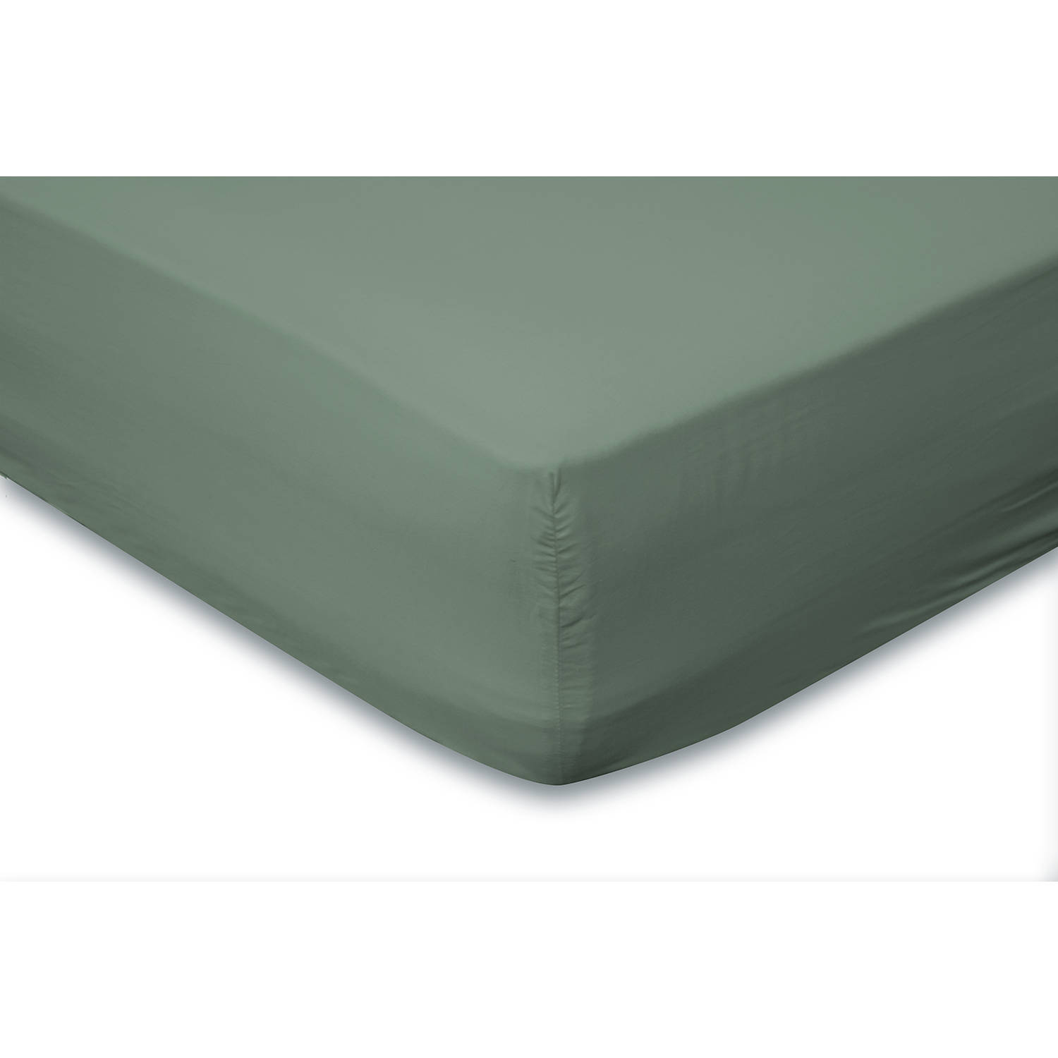 Elegance Hoeslaken Katoen Perkal 35cm Hoekhoogte - Grenat Green 80x200cm - Groen