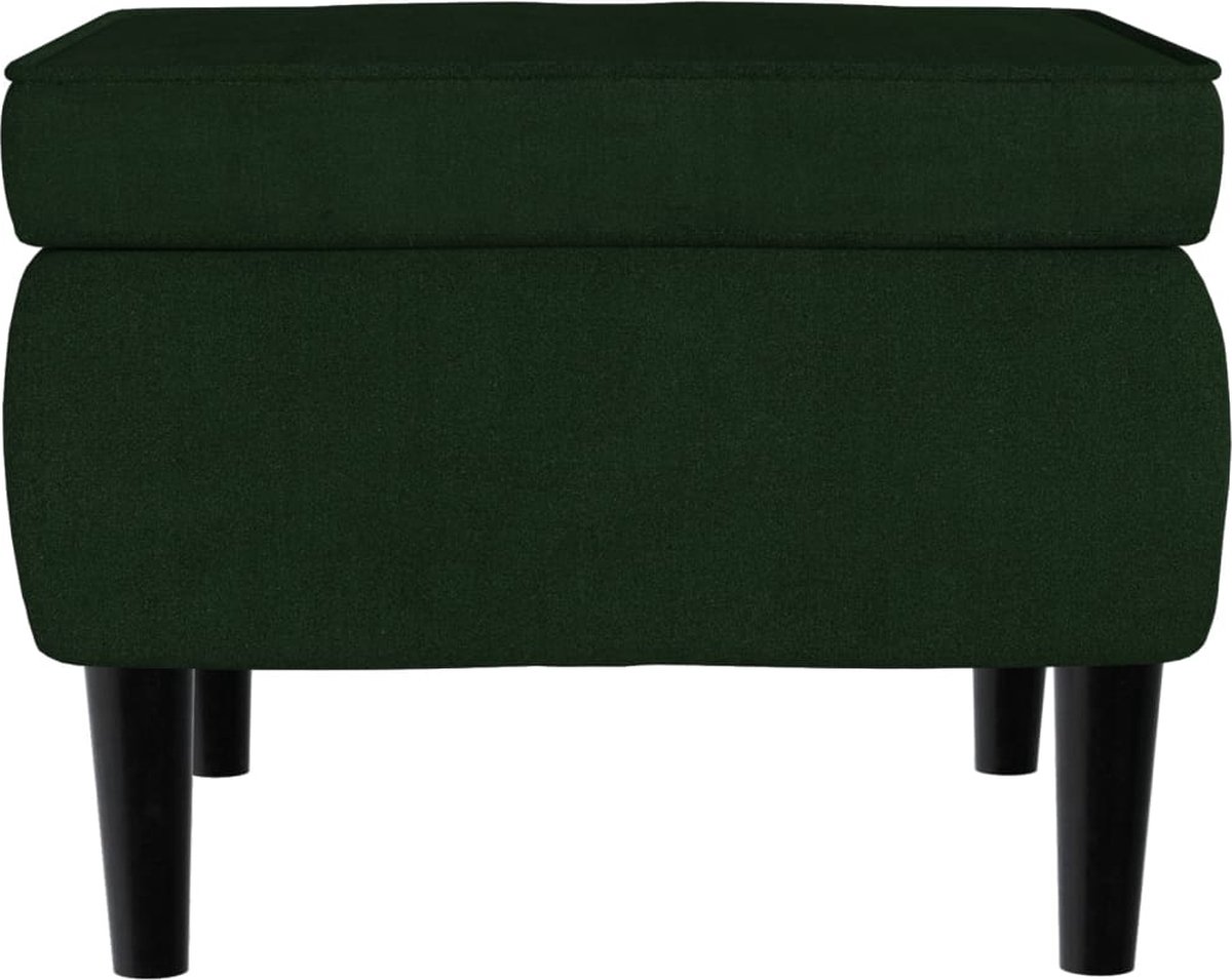 Vidaxl Kruk Met Houten Poten Fluweel Donker - Groen