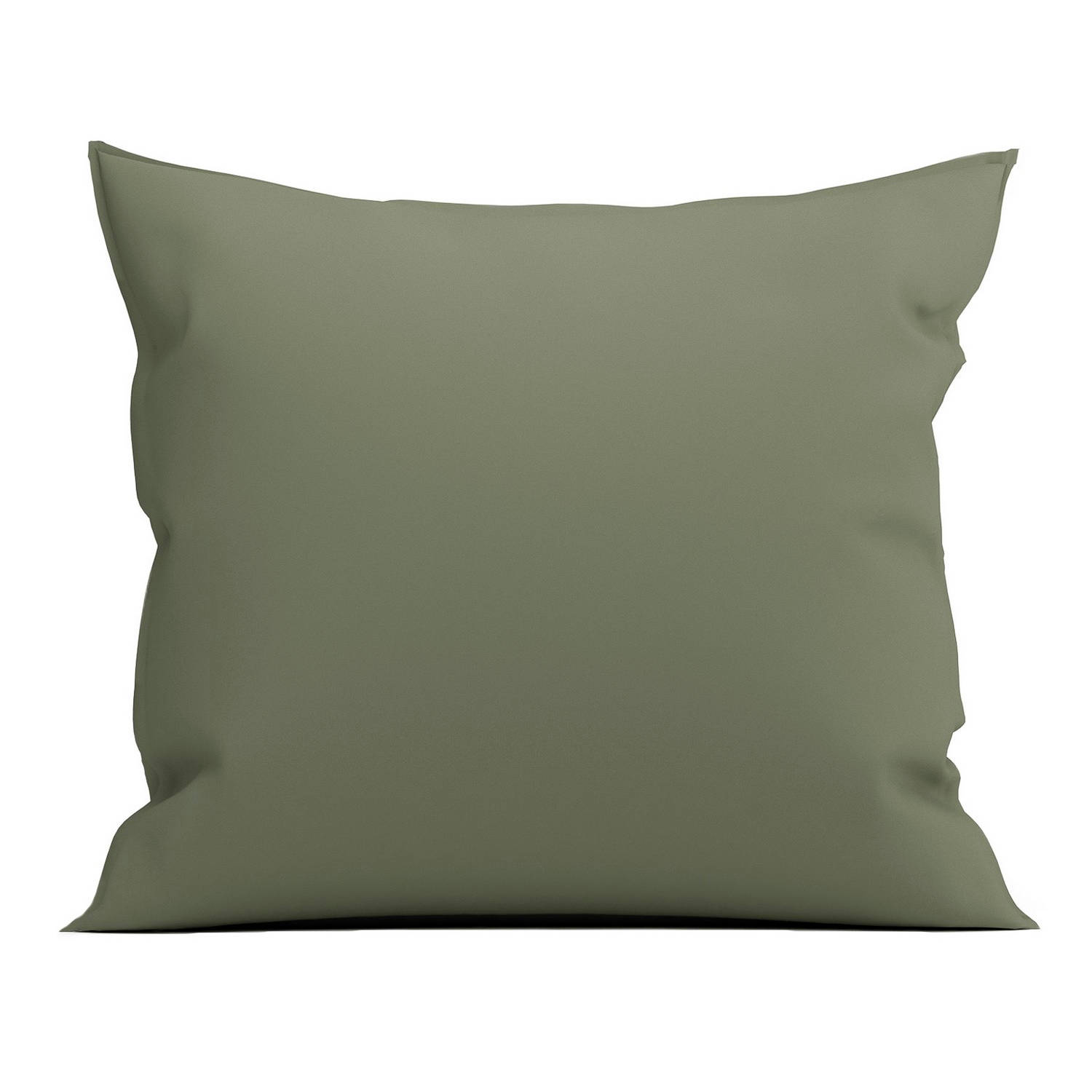 Yellow Kussensloop Percal Katoen - Army Green 80x80cm - Groen