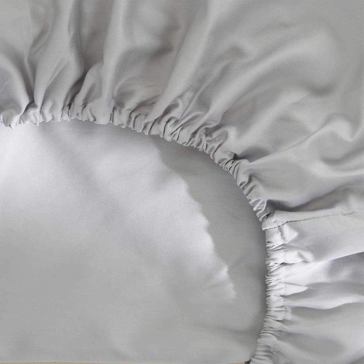 Damai Hoeslaken Biologisch Katoen Satijn 30cm Hoekhoogte - Light Grey - 140x200cm - Grijs