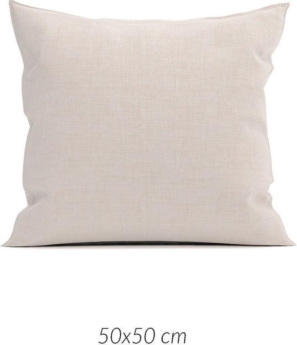 Zo Home Lino Kussensloop Linnen Look - Sandy 50x50cm - Geel