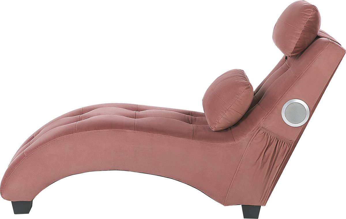 Beliani Simorre - Chaise Longue--fluweel - Roze