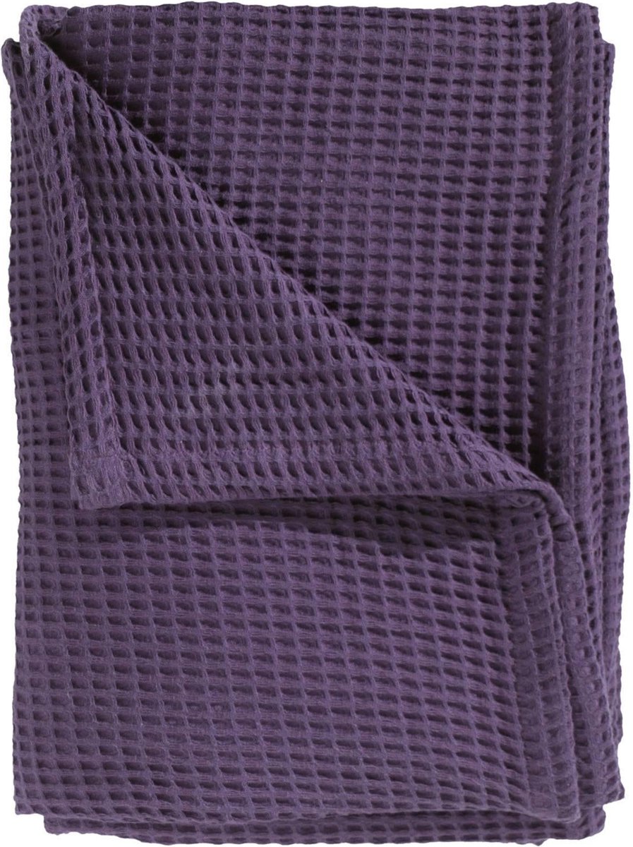 Heckett & Lane Wafel Bedsprei Plaid - Velvet Purple 180x260cm - Paars
