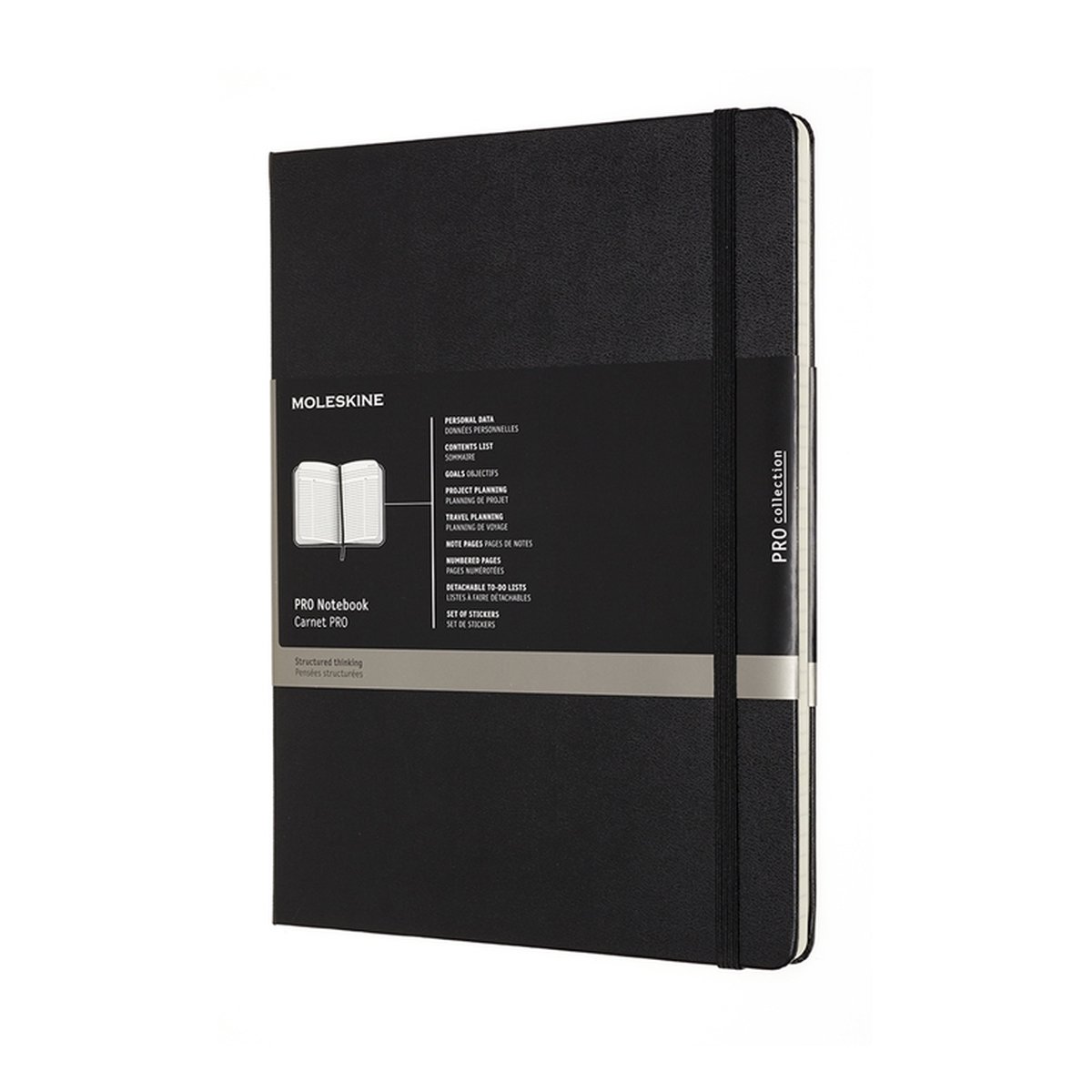 Moleskine Notitieboek Professional, Ft 19 X 25 Cm, Gelijnd, Harde Cover, 189 Blad, Zwart