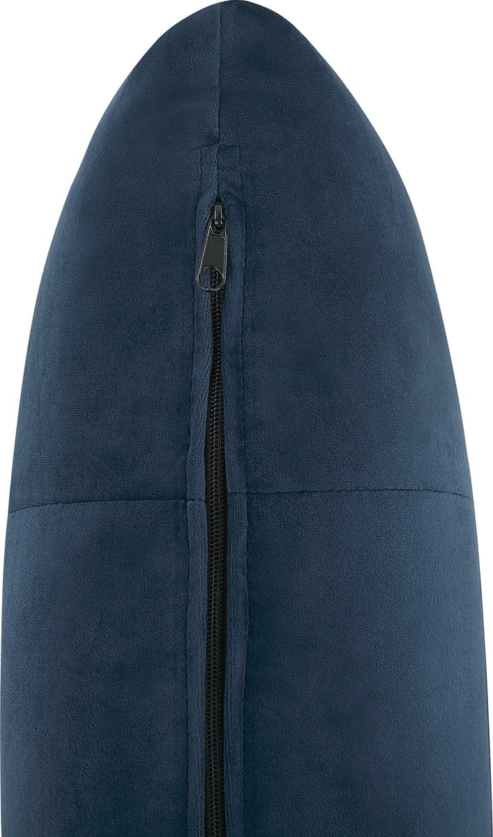 Beliani Simorre - Chaise Longue--fluweel - Blauw