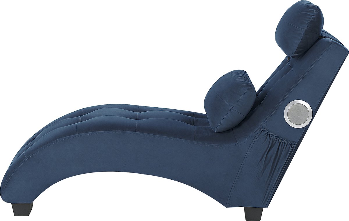 Beliani Simorre - Chaise Longue--fluweel - Azul