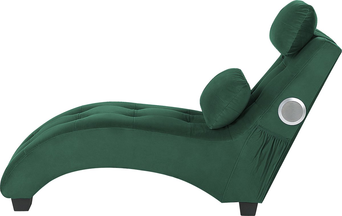 Beliani Simorre - Chaise Longue--fluweel - Groen