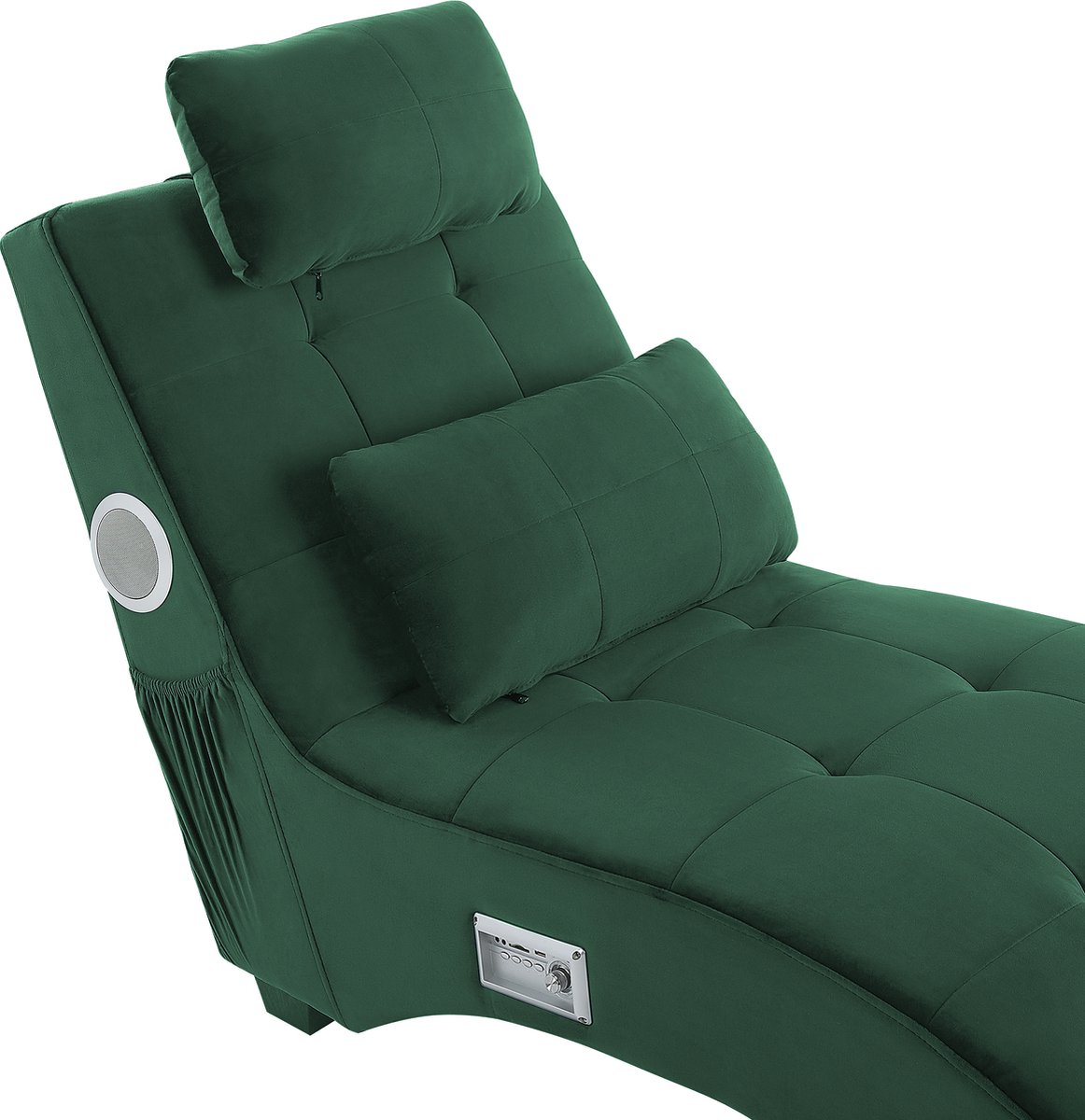 Beliani Simorre - Chaise Longue--fluweel - Groen
