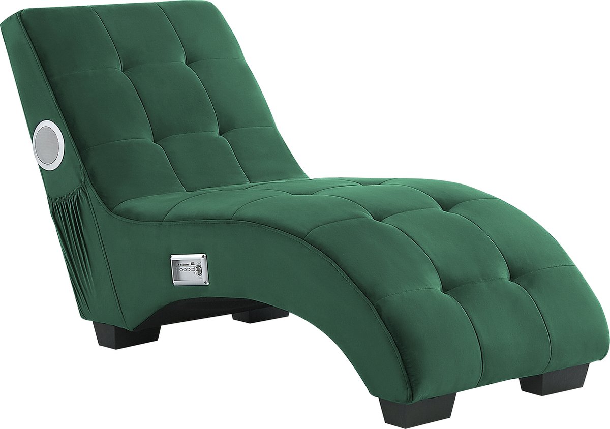 Beliani Simorre - Chaise Longue--fluweel - Groen