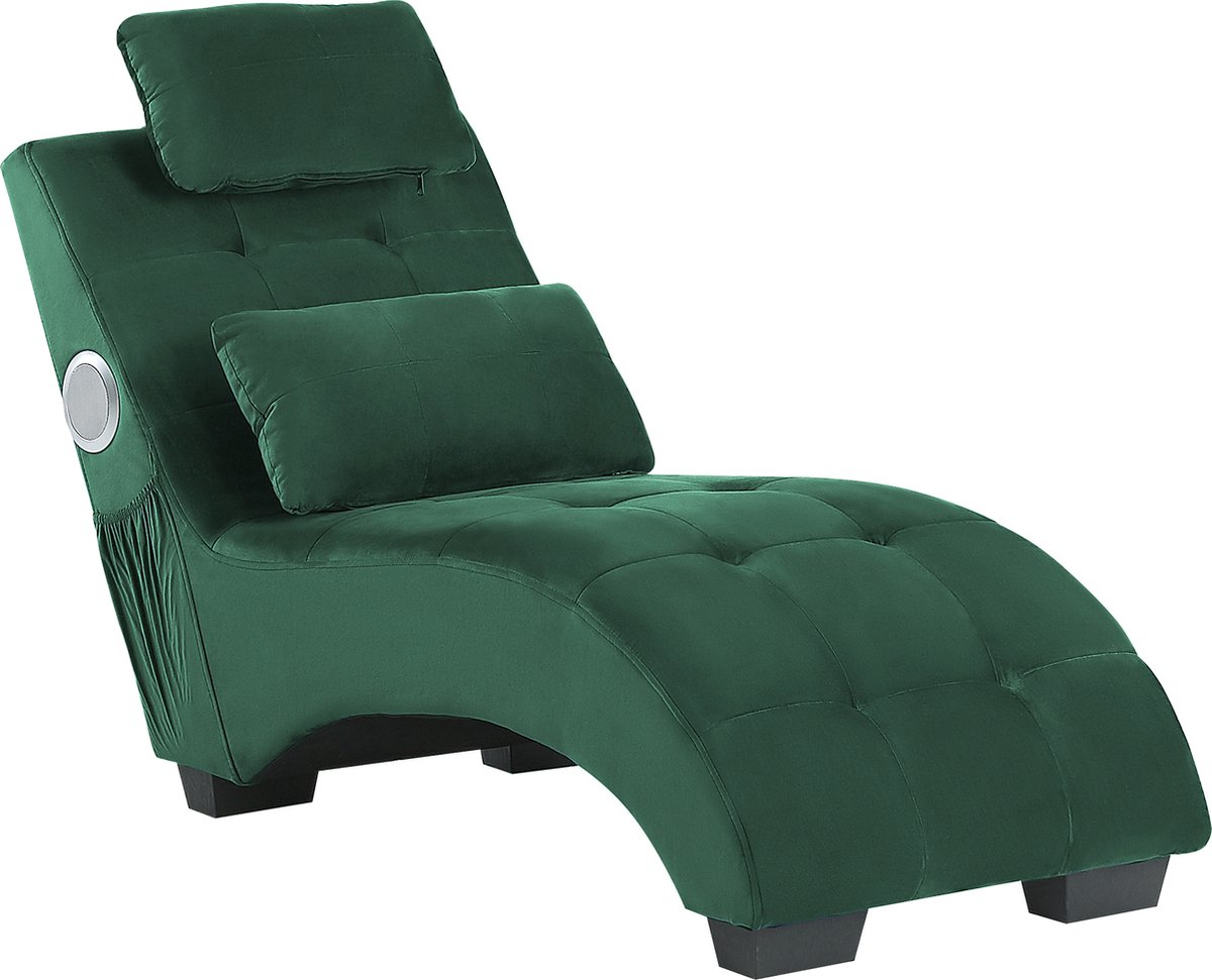 Beliani Simorre - Chaise Longue--fluweel - Groen