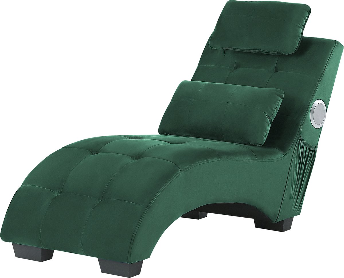 Beliani Simorre - Chaise Longue--fluweel - Groen