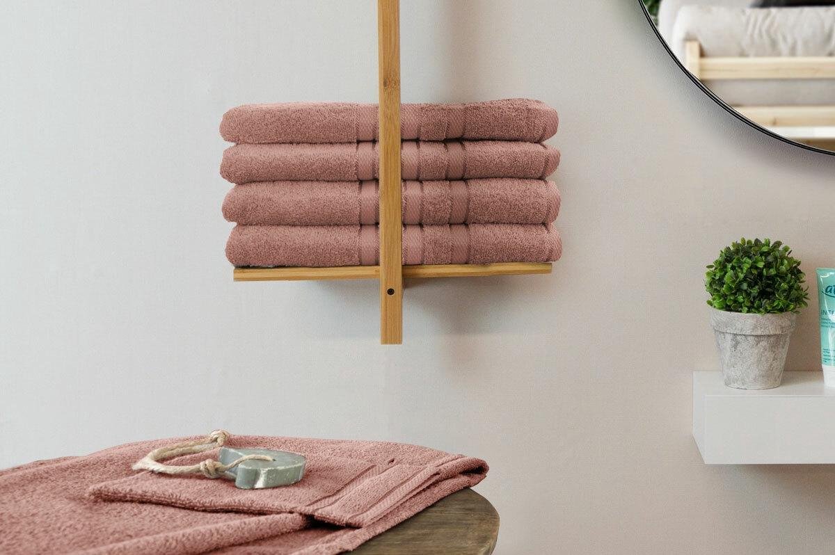 Linnick Pure Douchelaken 70x140cm - Rose - Set Van 4 - Roze