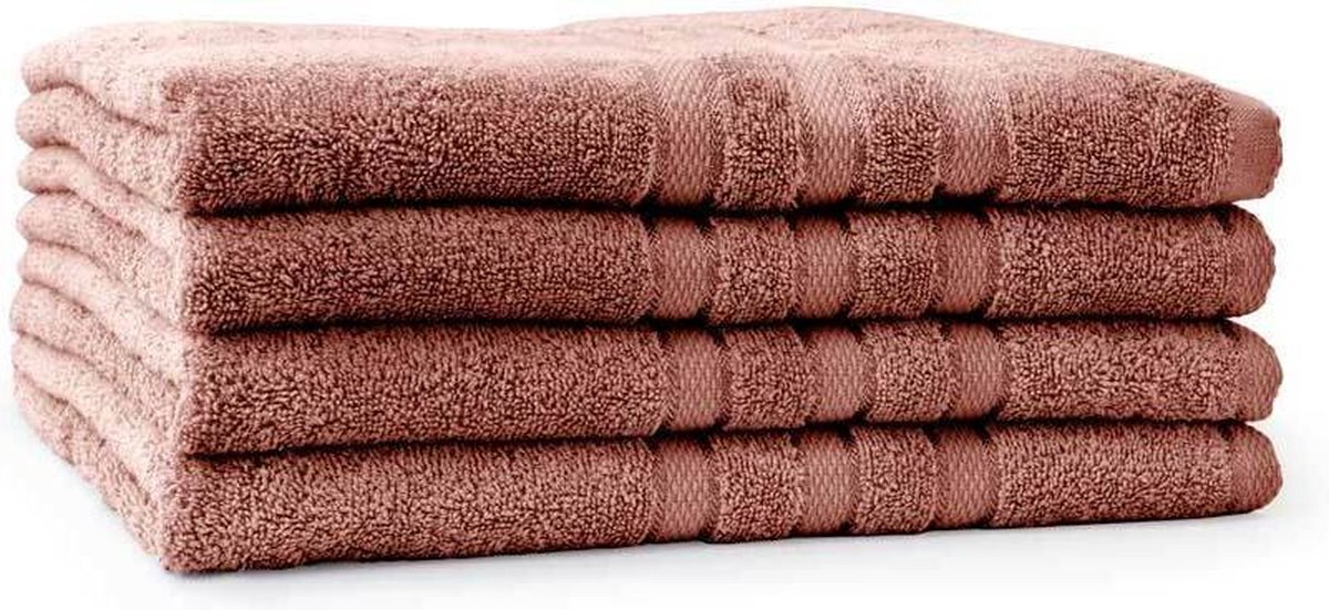 Linnick Pure Douchelaken 70x140cm - Rose - Set Van 4 - Roze