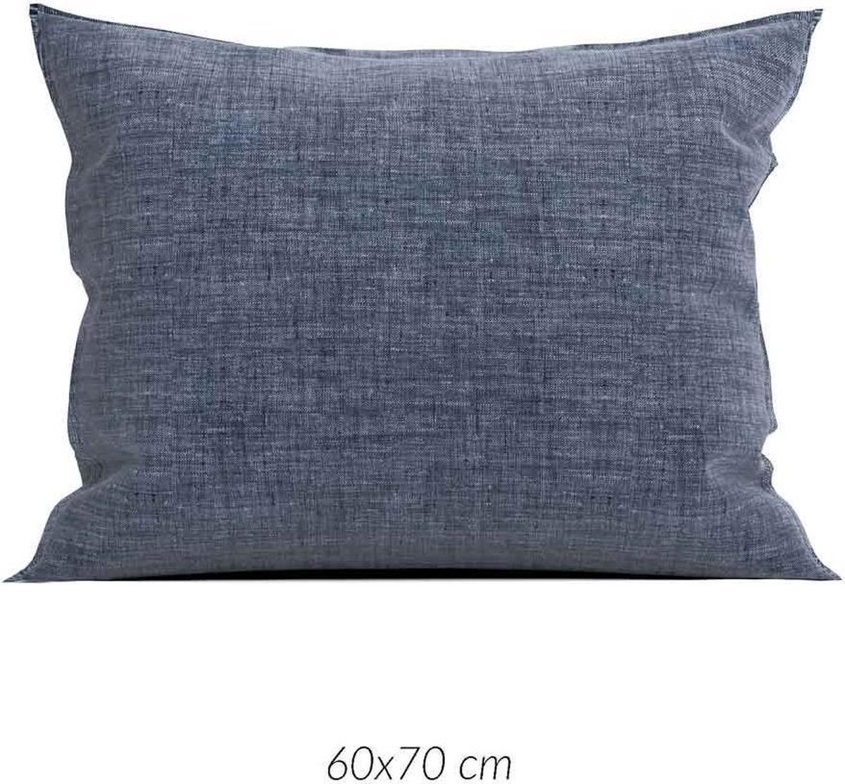 Zo Home Lino Kussensloop Linnen Look - Urban Blue 60x70cm - Blauw