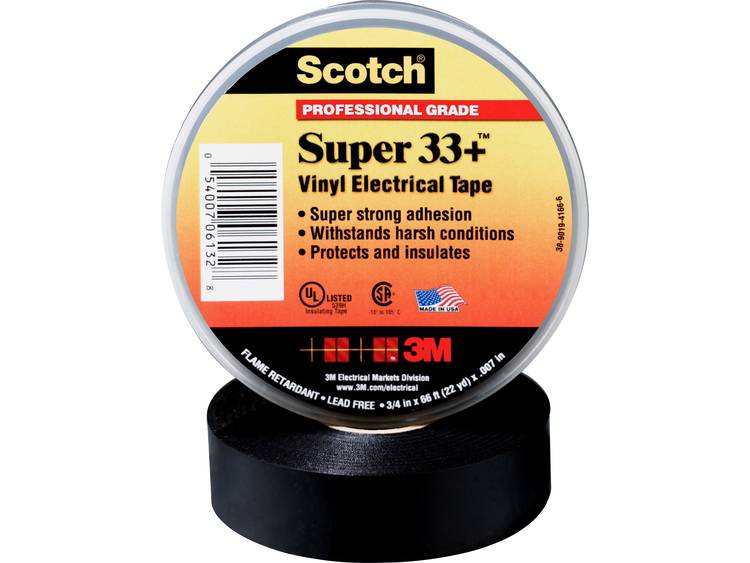 3M™ SUPER33+-19X33 Isolatietape Scotch (l x b) 33 m x 19 mm 33 m - Zwart