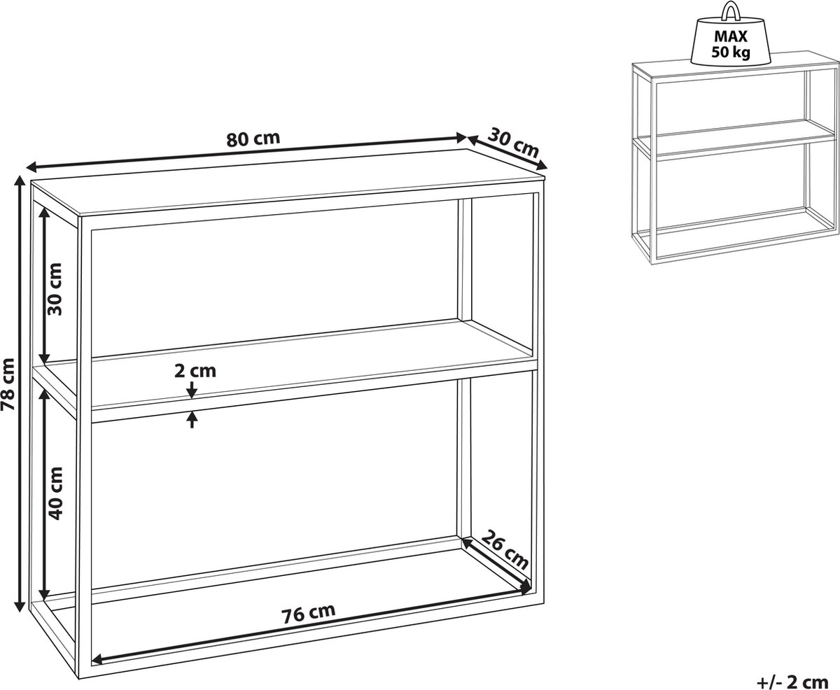 Beliani Azusa - Consoletafel-wit-veiligheidsglas