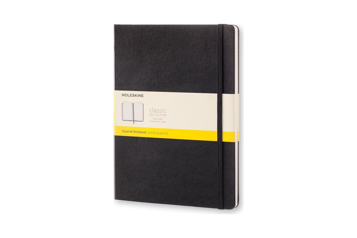 Moleskine Notitieboek, Ft 19 X 25 Cm, Geruit, Harde Cover, 192 Blad, Zwart