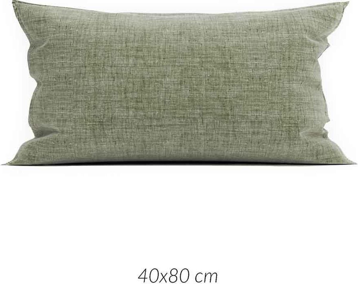 Zo Home Lino Kussensloop Linnen Look - Army Green 40x80cm - Groen