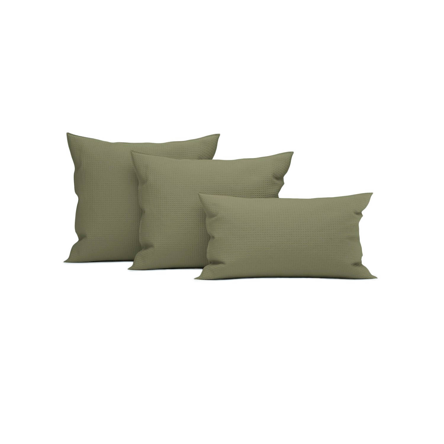 Heckett & Lane Wafel Kussensloop Katoen - Olive Green 40x80cm - Groen