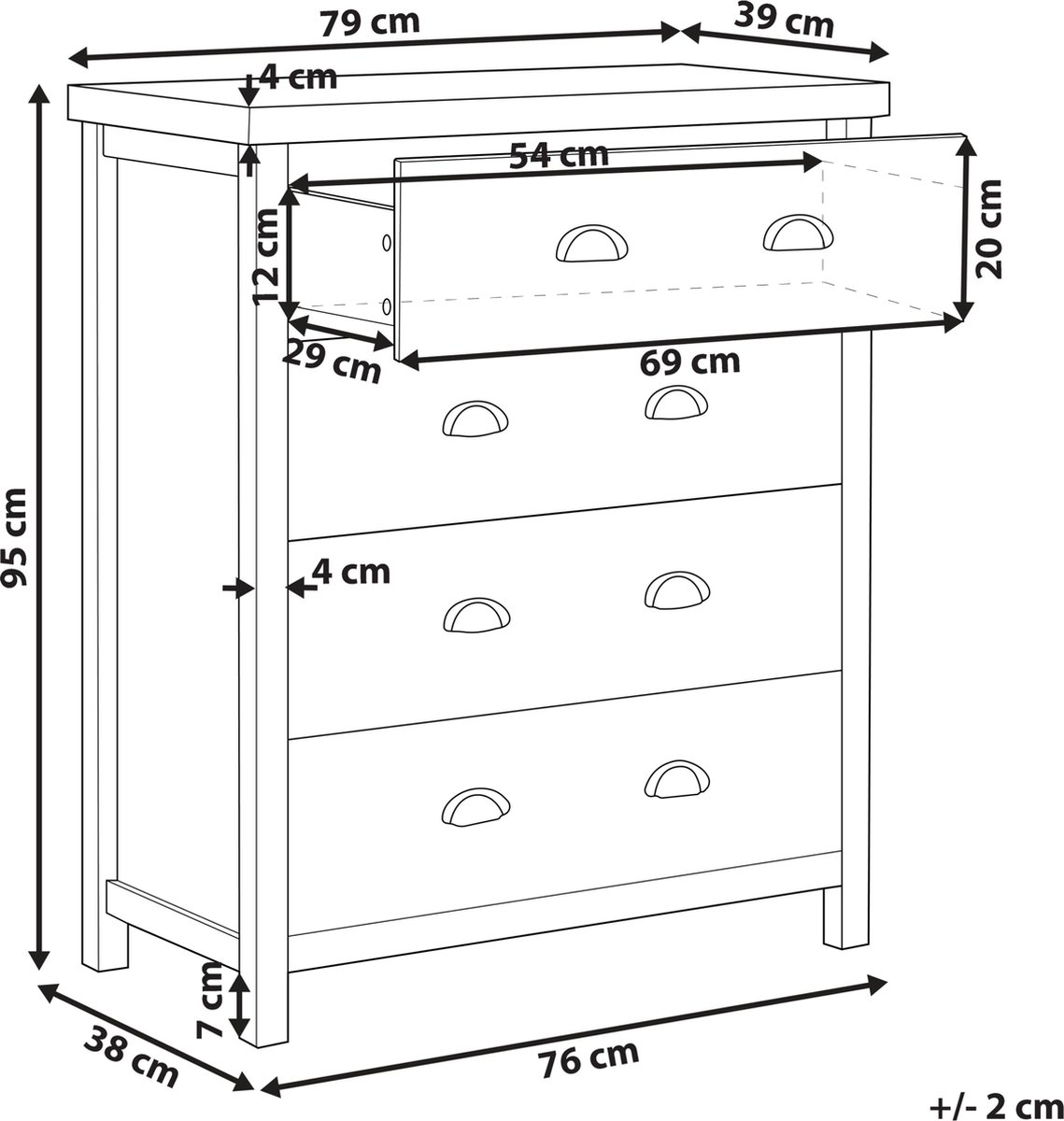 Beliani Clio - Commode--vezelplaat - Grijs