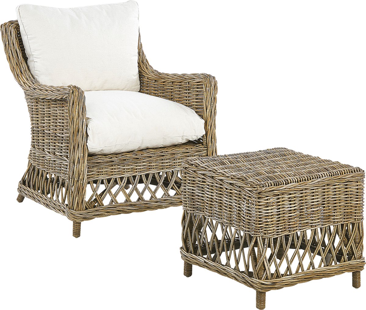 Beliani Ribolla - Fauteuil-beige-rotan