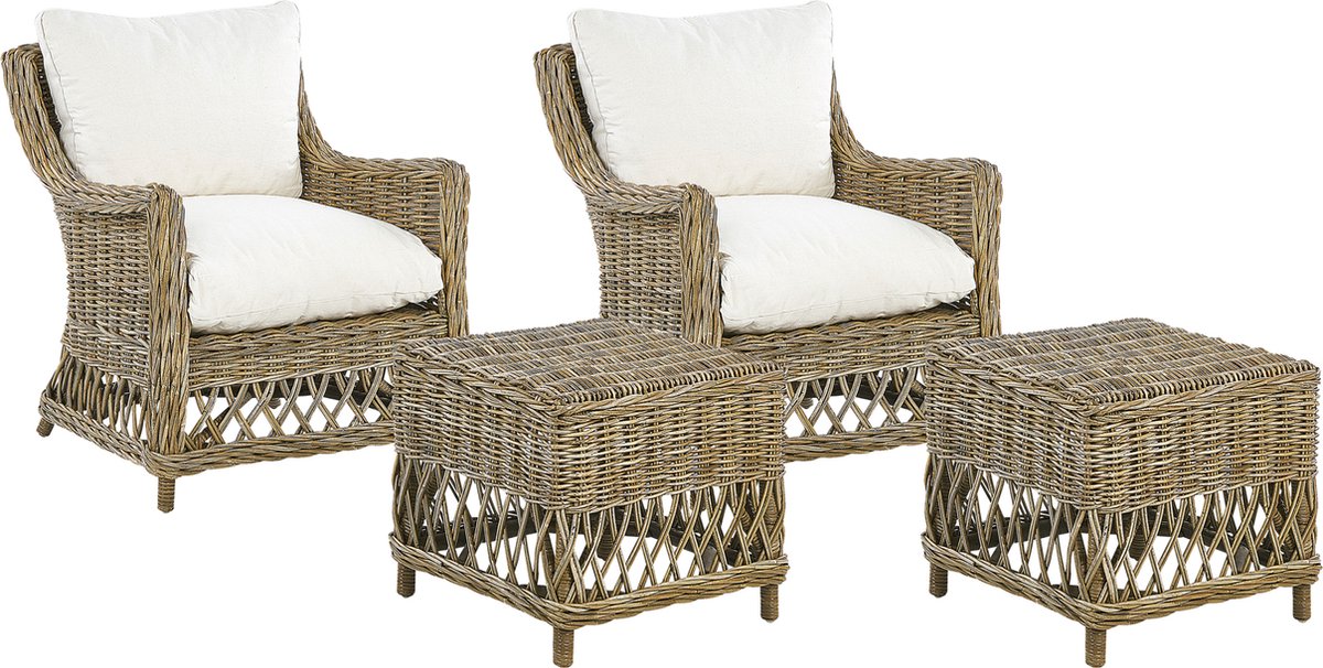 Beliani Ribolla - Fauteuil-beige-rotan