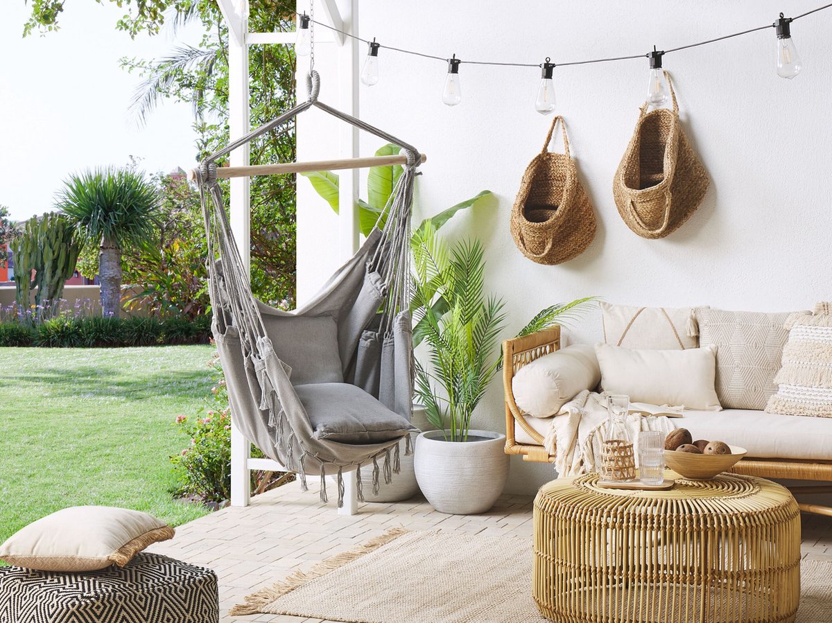 Beliani Bonea - Hangstoel--katoen - Grijs