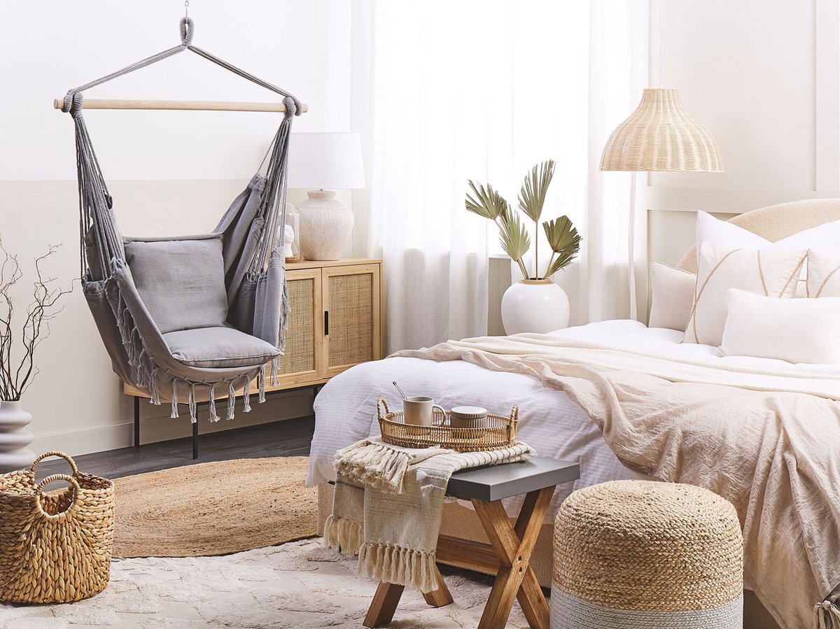 Beliani Bonea - Hangstoel--katoen - Grijs