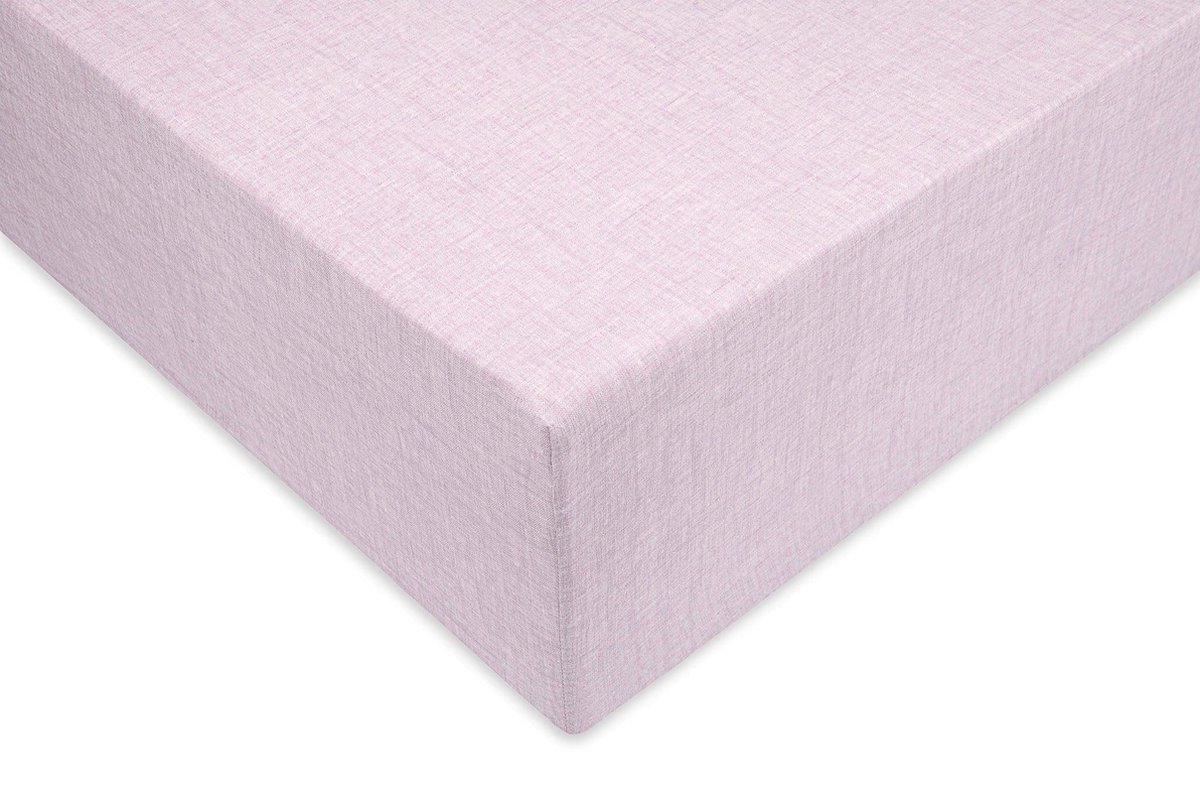 Zo Home Lino Hoeslaken Katoen Linnen Look 35cm Hoek - Grey Lilac 90x210/220cm - Paars