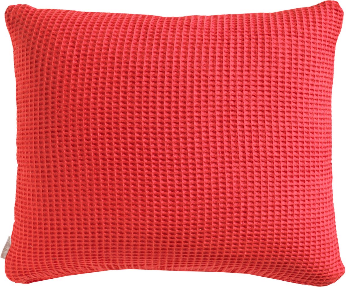 Heckett & Lane Wafel Kussensloop Katoen - Fiery Red 60x70cm - Rood