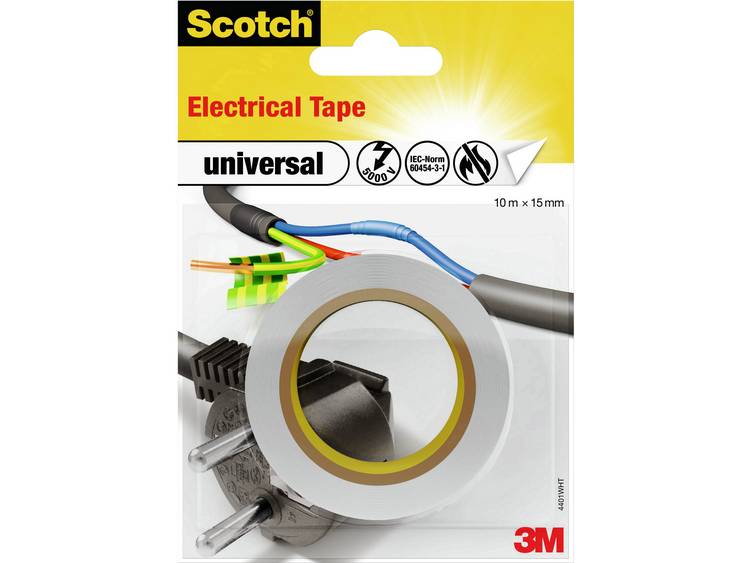 3M™ universal 4401WHT Isolatietape Scotch (l x b) 10 m x 15 mm 10 m - Wit