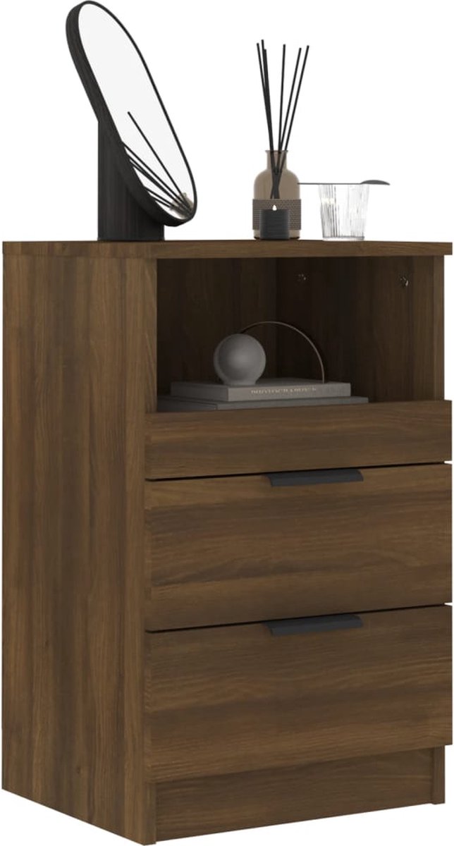 Vidaxl Nachtkastje Bewerkt Houteikenkleurig - Bruin