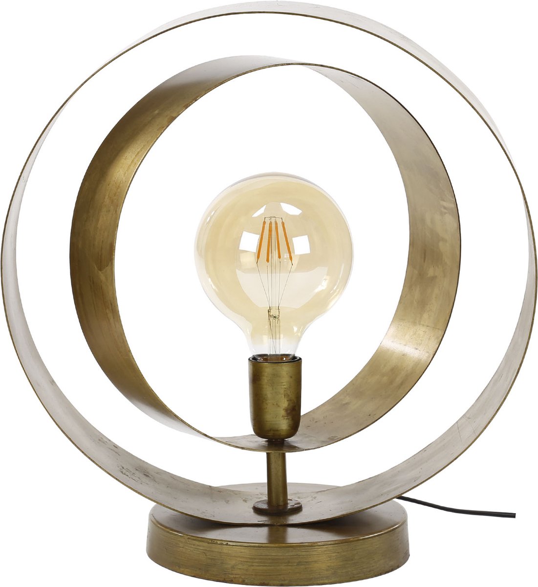 Hoyz - Tafellamp Rotar - Oud Goud - Industrieel - 40x18x43 - Zwart