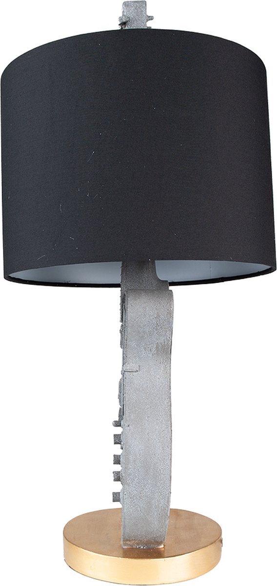 Clayre & Eef Tafellamp Gitaar Ø 30*68 Cm Kunststof Bureaulamp Bureaulamp - Grijs