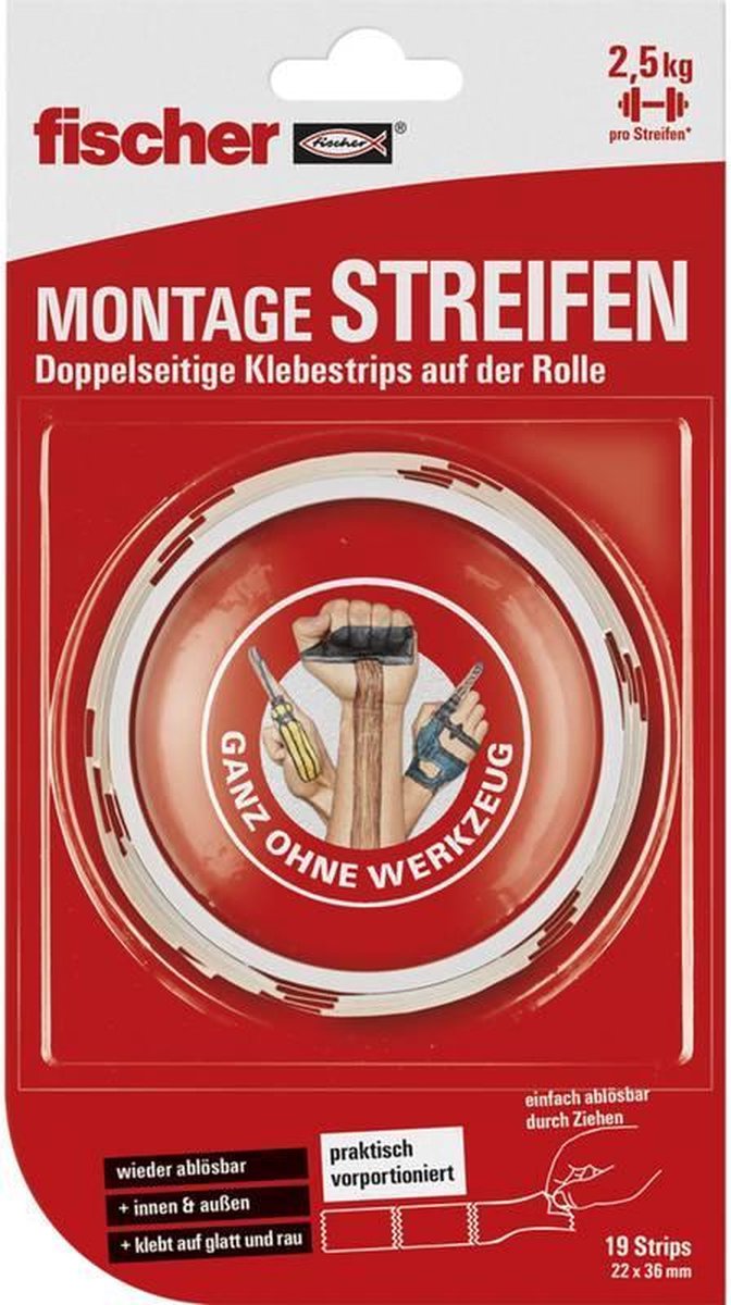 Fischer 545956 Dubbelzijdige kleefpads 19 stuk(s)