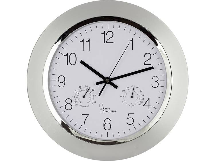 EuroTime 56004 Wandklok Zendergestuurd 34 cm x 5 cm Zilver - Silver