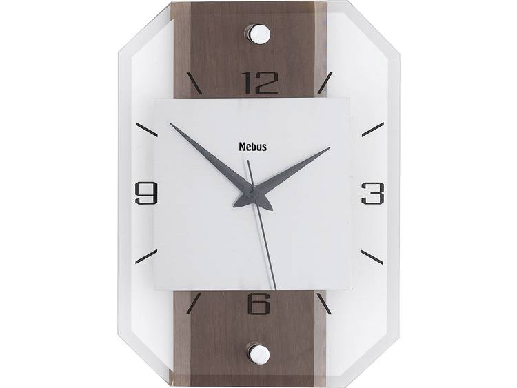 Mebus 18222 Wandklok Quartz 20 cm x 28 cm x 5 cm Noten, Aluminium