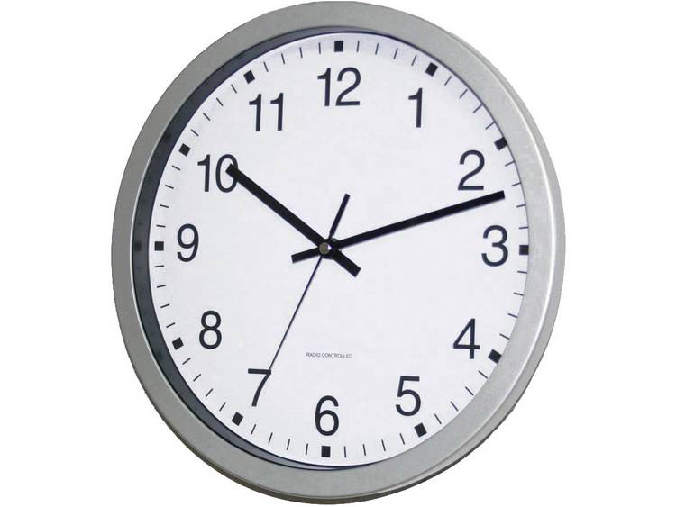 EuroTime 56831-07 Wandklok Zendergestuurd 30 cm x 4.3 cm Zilver - Silver