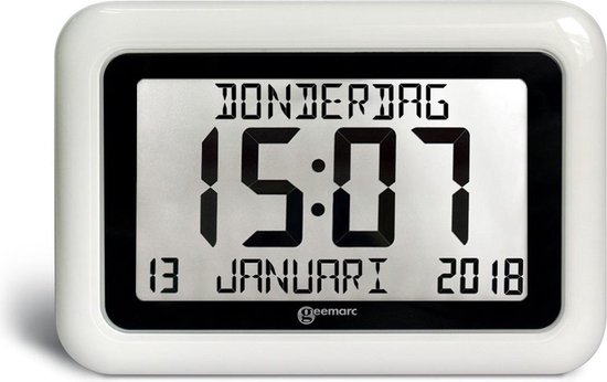 Geemarc Zendgestuurde klok Quartz 1558322 - Wit