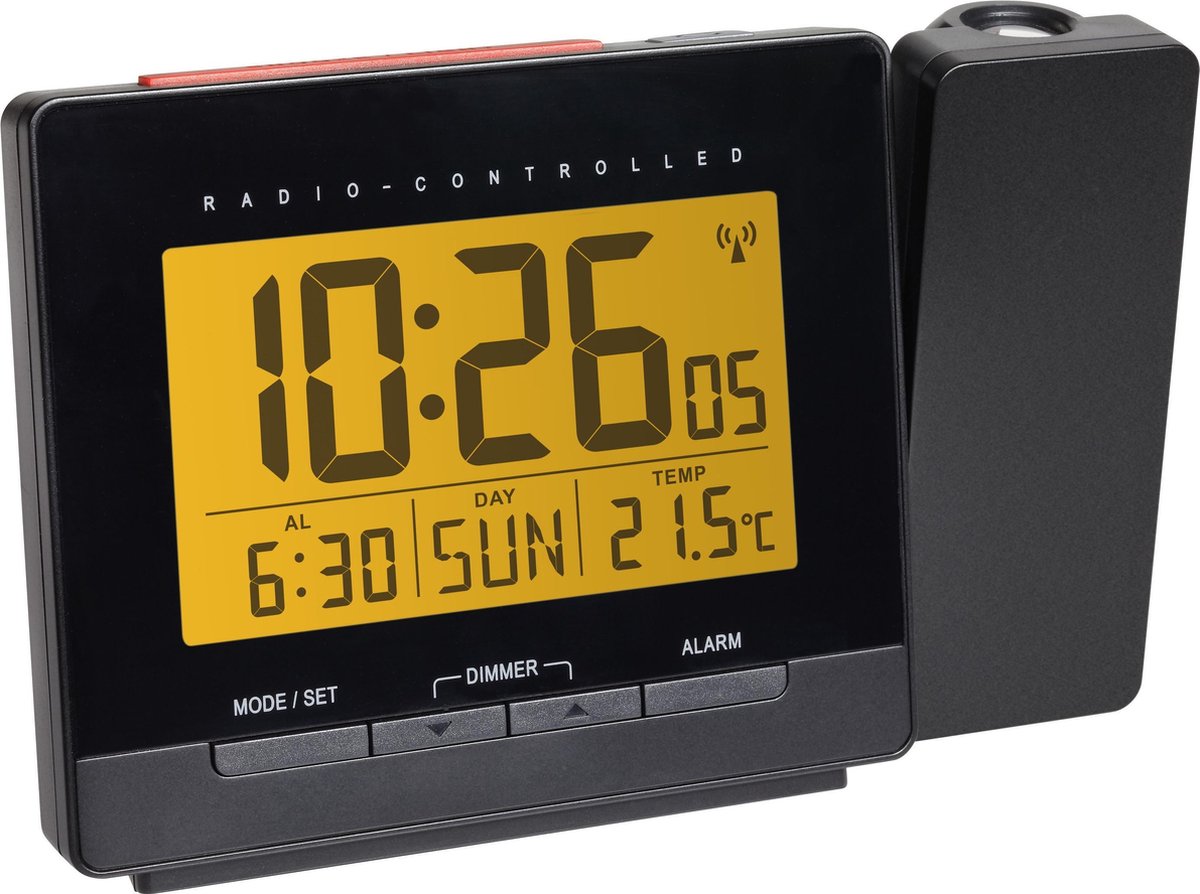 TFA Dostmann 60.5016.01 Wekker Zendergestuurd Digitaal - Zwart