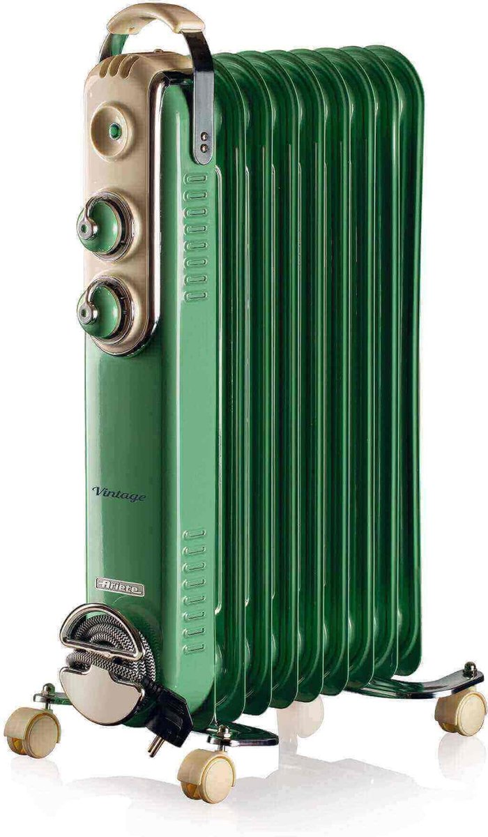 Ariete Radiador Aceite - 838/04, 2000W, 9 Elementos, Vintage Verde