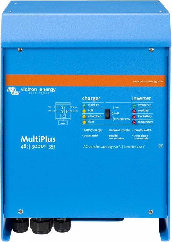 Victron Energy MultiPlus 48/3000/35-50 230 Netomvormer 3000 W 48 V/DC - 230 V/AC geÃ¯ntegreerde laadregelaar