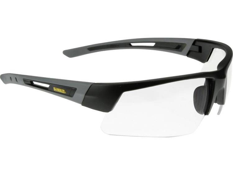 DeWalt DPG100-1D EU Veiligheidsbril Incl. anticondens-bescherming, Zilver DIN EN 166 - Zwart