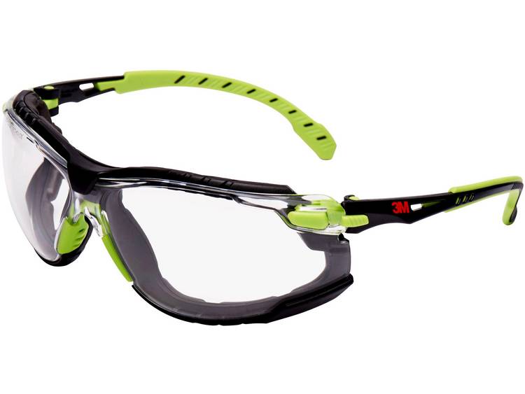 3M™ Solus S1201SGAFKT Veiligheidsbril Incl. anticondens-bescherming, Groen DIN EN 166 - Zwart