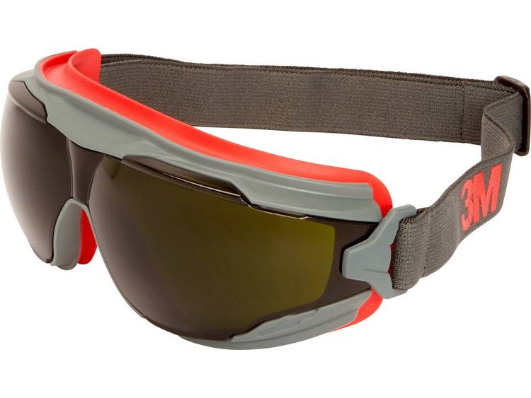 3M™ Goggle Gear 500 GG550SGAF Ruimzichtbril Incl. anticondens-bescherming Rood, DIN EN 166 - Grijs
